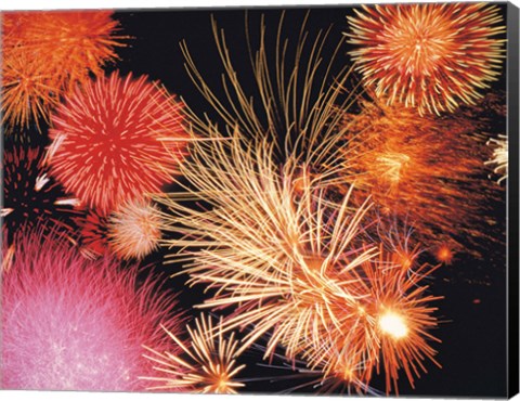 Framed Fireworks display Print