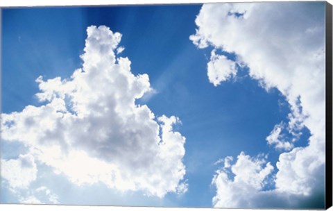 Framed Bright White Clouds in the Sky Print