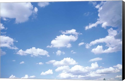Framed Cumulus Clouds Against a Bright Blue Sky Print
