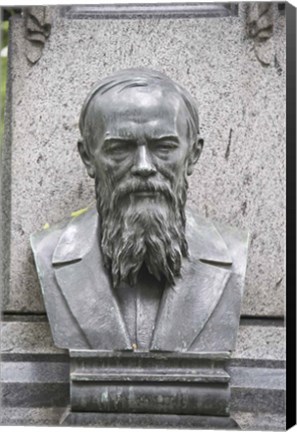 Framed Grave of Fyodor Dostoevsky at Tikhinskoye Kladbistse the Tikhvin Cemetery, St. Petersburg, Russia Print