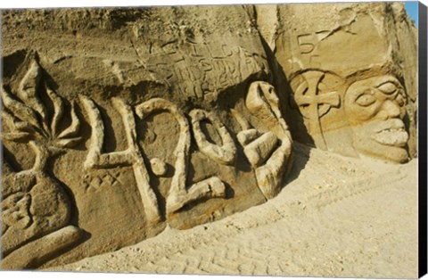Framed Rock Carvings II Print