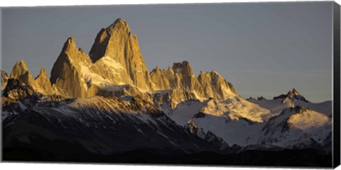 Framed Sun Reflecting off Mt Fitzroy, Argentine Glaciers National Park, Santa Cruz Province, Patagonia, Argentina Print