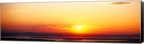 Framed Sunset over mountain range, Cadillac Mountain, Acadia National Park, Maine, USA Print