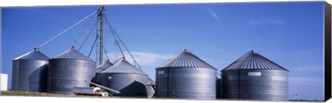 Framed Grain storage bins, Nebraska, USA Print