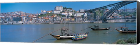 Framed Ponte de Dom Luis I &amp; Douro River Porto Portugal Print
