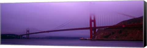 Framed Suspension bridge across the sea, Golden Gate Bridge, San Francisco, Marin County, California, USA Print