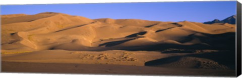 Framed Sand dunes in a desert, Great Sand Dunes National Monument, Alamosa County, Saguache County, Colorado, USA Print