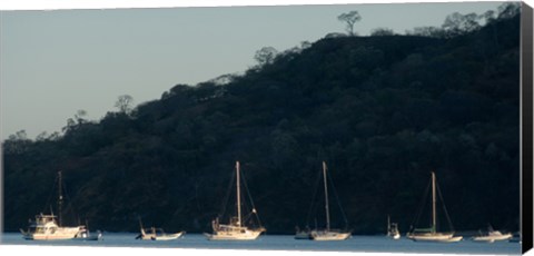 Framed Boats in the sea, Hermosa Beach, Costa Rica Print