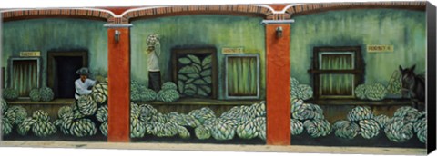 Framed Close Up of Mural on a wall, Cancun, Yucatan, Mexico Print