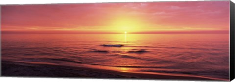 Framed Sunset over the sea, Venice Beach, Sarasota, Florida, USA Print