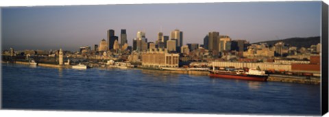 Framed Harbor with the city skyline, Montreal, Quebec, Canada Print