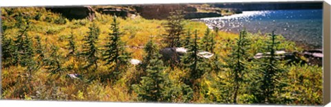 Framed High angle view of a lake, Iceberg Lake, US Glacier National Park, Montana, USA Print