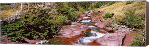 Framed Low angle view of a creek, Baring Creek, US Glacier National Park, Montana, USA Print