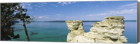 Framed Miner&#39;s Castle, Pictured Rocks National Lakeshore, Lake Superior, Munising, Upper Peninsula, Michigan, USA Print