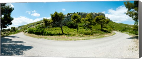Framed Curve in the road, Bouches-Du-Rhone, Provence-Alpes-Cote d&#39;Azur, France Print