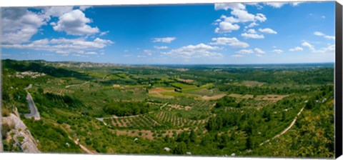 Framed Valley with Olive Trees and Limestone Hills, Les Baux-de-Provence, Bouches-Du-Rhone, Provence-Alpes-Cote d&#39;Azur, France Print