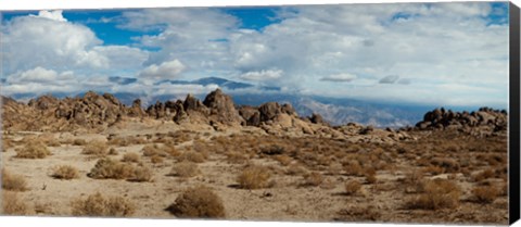 Framed Rock formations in a desert, Alabama Hills, Owens Valley, Lone Pine, California, USA Print