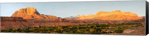 Framed Rock formations on a landscape, Zion National Park, Springdale, Utah, USA Print