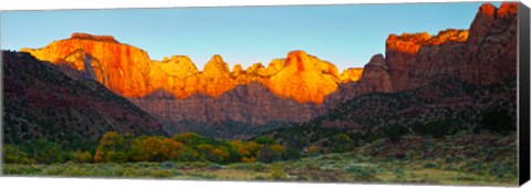 Framed Towers of the Virgin and the West Temple in Zion National Park, Springdale, Utah, USA Print