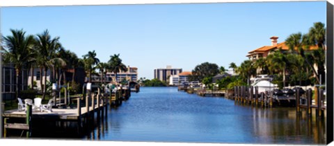 Framed Waterfront homes in Naples, Florida, USA Print