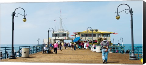 Framed Tourists on Santa Monica Pier, Santa Monica, Los Angeles County, California, USA Print