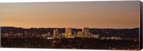 Framed Century City at night, Los Angeles, California Print