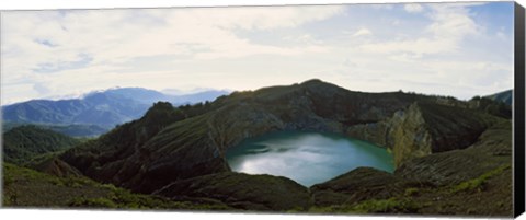 Framed Volcanic lake on a mountain, Mt Kelimutu, Flores Island, Indonesia Print