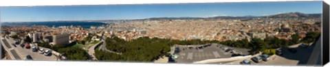 Framed High angle view of a city, Marseille, Bouches-Du-Rhone, Provence-Alpes-Cote D&#39;Azur, France Print