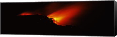 Framed Lava into ocean, Kilauea, Hawaii, USA Print