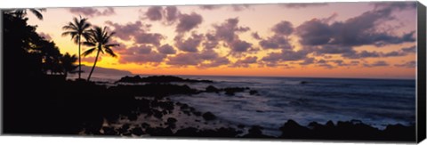 Framed Sunset North Shore, Oahu, Hawaii Print