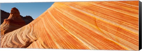 Framed Orange sandstone rock formations, The Wave, Coyote Buttes, Utah, USA Print