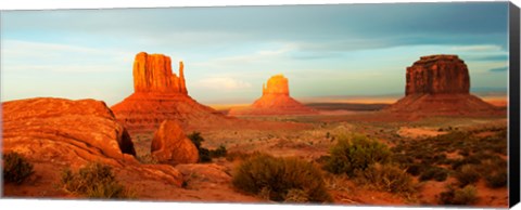 Framed Three Buttes Rock Formations at Monument Valley, Utah-Arizona Border, USA Print