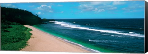 Framed Surf on the beach, Gris Gris Beach, Mauritius Island, Mauritius Print