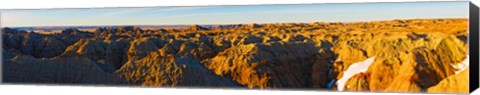 Framed High angle view of White River Overlook with rock formations, Badlands National Park, South Dakota, USA Print