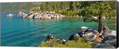 Framed Boulders at Sand Harbor, Lake Tahoe, Nevada, USA Print