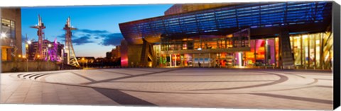 Framed Lowry complex at dusk, Salford Quays, Greater Manchester, England Print