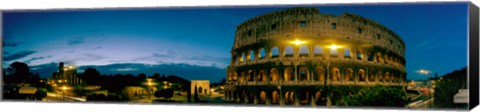 Framed Amphitheater at dusk, Coliseum, Rome, Lazio, Italy Print