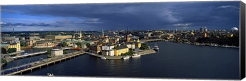 Framed High angle view of a city at waterfront, Gamla Stan, Stockholm, Sweden Print