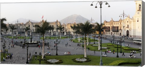 Framed High angle view of Presidential Palace, Plaza-de-Armas, Historic Centre of Lima, Lima, Peru Print