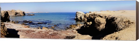 Framed Rock formations on the beach, Marcona, Nazca, Peru Print