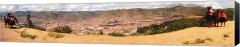 Framed People with cattle on a hillside, Cuzco, Peru Print