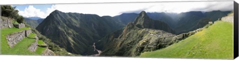 Framed High angle view of a valley, Machu Picchu, Cusco Region, Peru Print