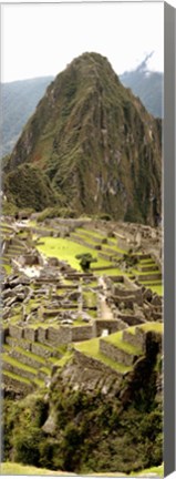 Framed High angle view of an archaeological site, Machu Picchu, Cusco Region, Peru Print