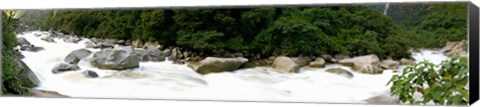Framed River flowing in a forest, Aguas Calientes, Urubamba Province, Andes, Cusco Region, Peru Print