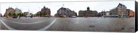 Framed Royal Palace and the Nieuwe Kerk, Dam Square, Amsterdam, Netherlands Print