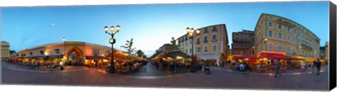 Framed Street with buildings at dusk, Nice, Alpes-Maritimes, Provence-Alpes-Cote d&#39;Azur, France Print