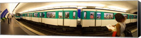 Framed 360 degree view of a metro train, Paris, Ile-de-France, France Print