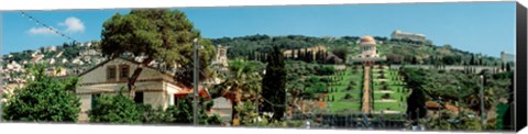 Framed Baha&#39;i Temple on Mt Carmel, Haifa, Israel Print