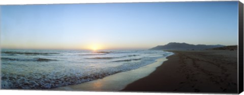 Framed Sunset over the sea, Patara Beach, Patara, Antalya Province, Turkey Print