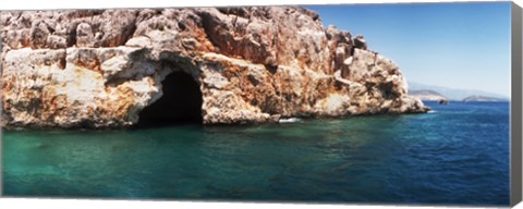 Framed Entrance of the Pirates Cave on the Mediterranean Sea, Kekova, Antalya Province, Turkey Print